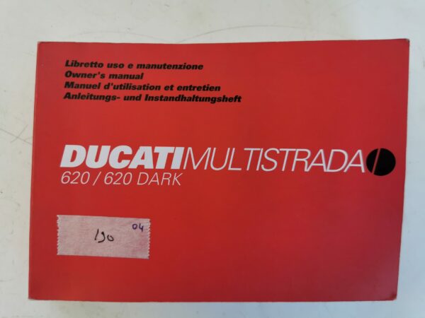 Ducati Multistrada 620/620 Dark 2004 Libretto uso e Manutenzione 91371051A IT FR DE ES