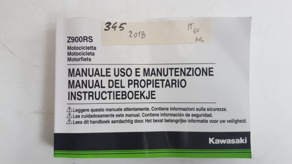 Kawasaki Z900RS 2018 Libretto uso e manutenzione IT ES NL 999760213